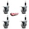 Service Caster 4'' Semi Steel Swivel 1-1/8'' Expanding Stem Caster Set Total Lock Brake, 4PK SCC-EXTTL20S414-SSS-118-4 - alternate 2
